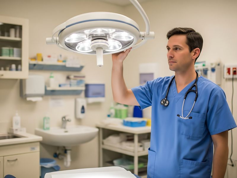 Zweites Motiv: Ärztin im Gespräch mit einer Patientin am Schreibtisch einer Praxis